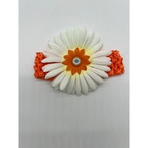 Sydlicious Designs Orange White Baby Flower Headband